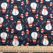Load image into Gallery viewer, snowman christmas day printed fabric
