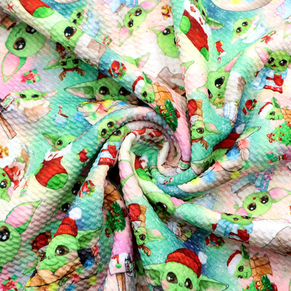 christmas day green series printed fabric