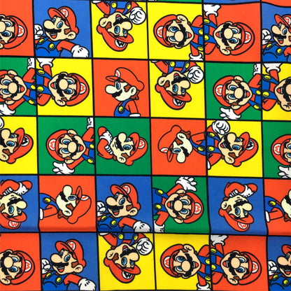 plaid grid game console printed fabric