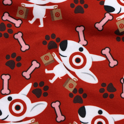 red series footprint paw printed fabric