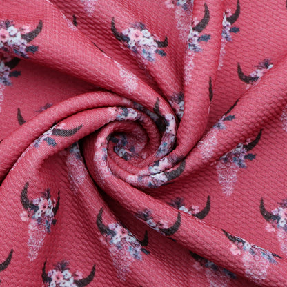 flower floral red series cow pattern printed fabric