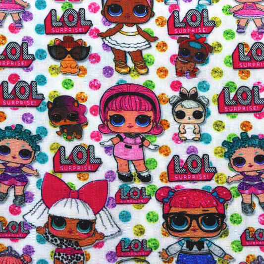 dots spot printed fabric