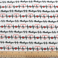 Load image into Gallery viewer, heart love heartbeat valentines day plaid grid printed fabric
