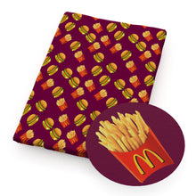 Load image into Gallery viewer, mcdonalds food french fry hamburger printed fabric
