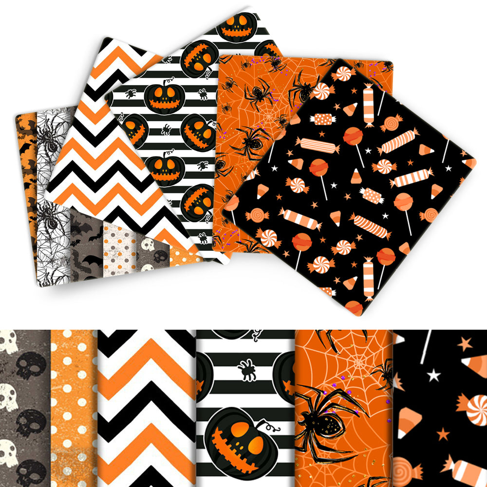 polyester cotton halloween（5 designs/set,half meter/design） printed fabric set