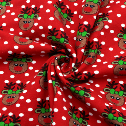 deer reindeer giraffe christmas printed fabric