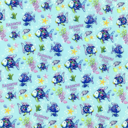 rainbow color goldfish printed fabric