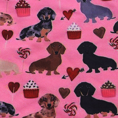 dog puppy heart love valentines day cake cupcake ice cream popsicle printed fabric