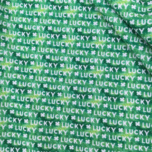 Load image into Gallery viewer, st patricks letters alphabet clover shamrock printed fabric
