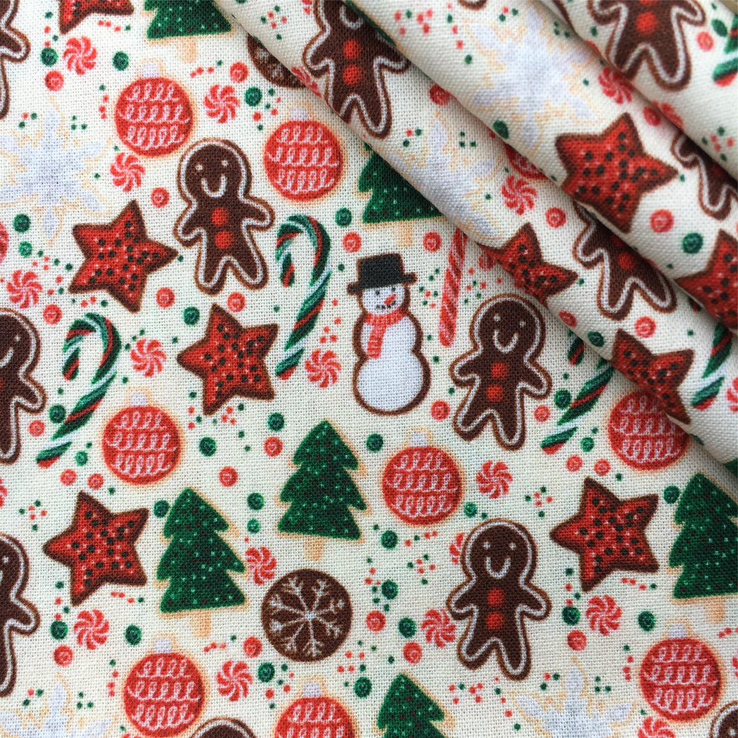 snowman christmas tree christmas day printed fabric