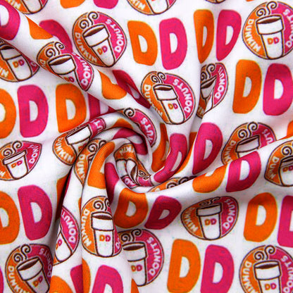 drinks dunkin donuts printed fabric
