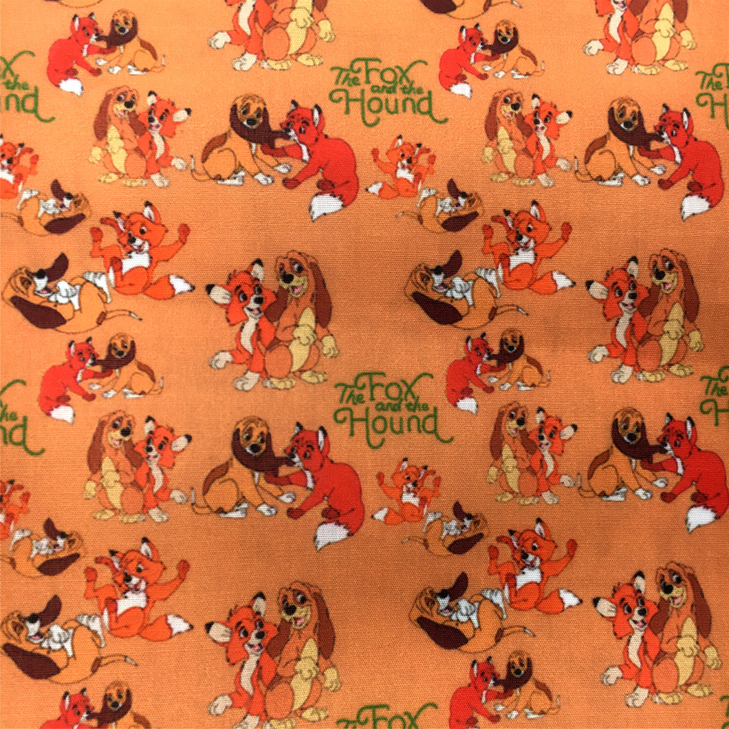 dog puppy fox brown series printed fabric