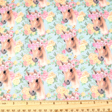 Load image into Gallery viewer, horse flower floral yellow series printed fabric
