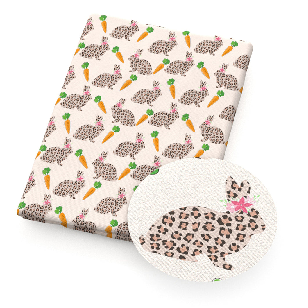 rabbit bunny easter leopard cheetah printed fabric