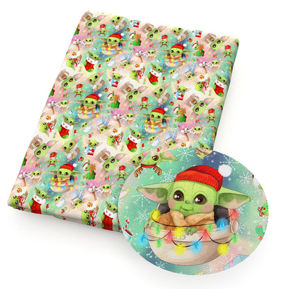 christmas day green series printed fabric