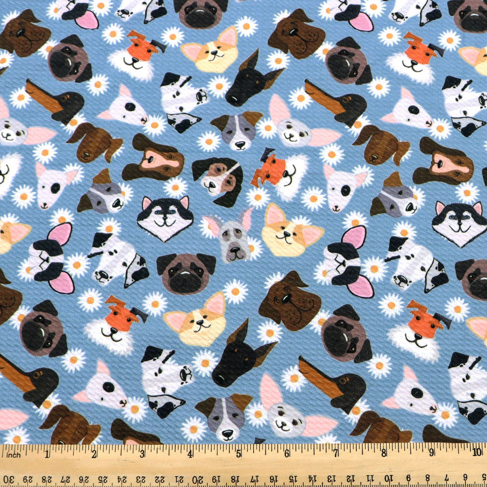 flower floral dog puppy printed fabric