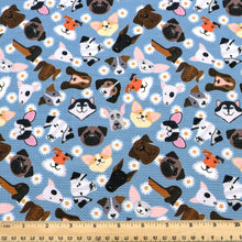 Load image into Gallery viewer, flower floral dog puppy printed fabric
