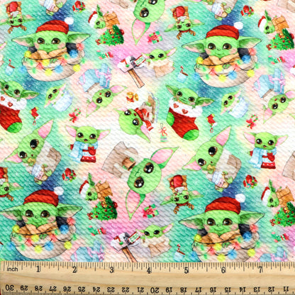 christmas day green series printed fabric