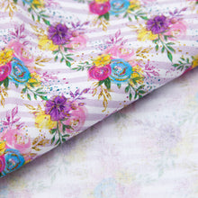 Load image into Gallery viewer, flower floral stripe printed fabric
