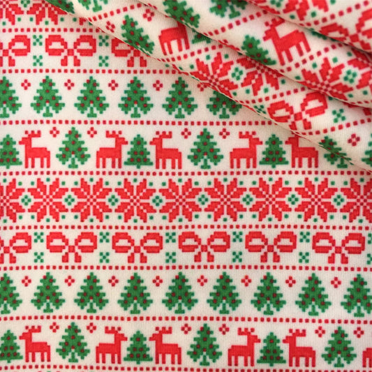 bowknot bows deer reindeer giraffe christmas tree christmas day printed fabric