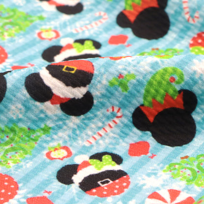 stripe christmas day snowflake snow printed fabric