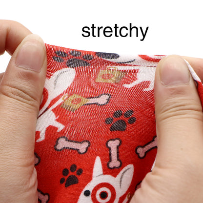 red series footprint paw printed fabric