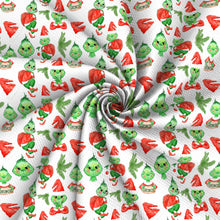 Load image into Gallery viewer, christmas day printing on white printed fabric
