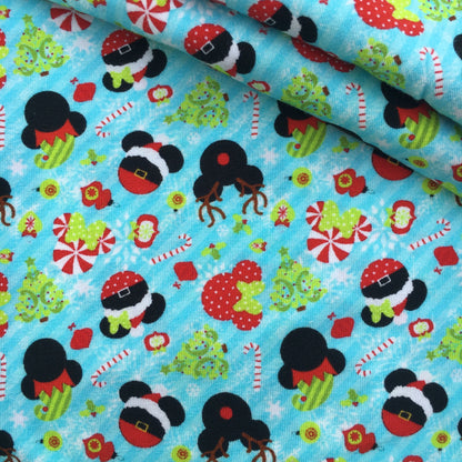 stripe christmas day snowflake snow printed fabric