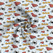 Load image into Gallery viewer, spider spider web star starfish printed fabric
