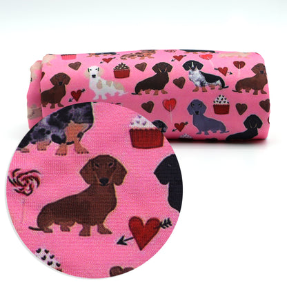 dog puppy heart love valentines day cake cupcake ice cream popsicle printed fabric