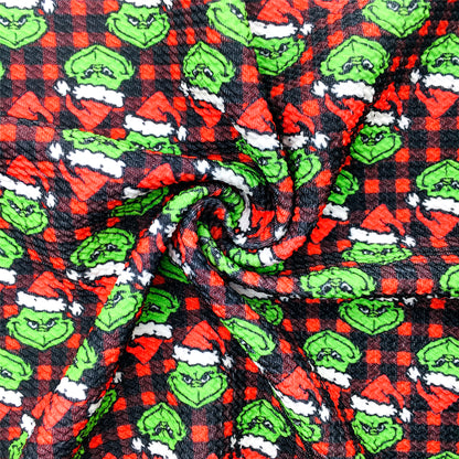 christmas plaid grid printed fabric