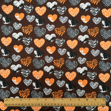Load image into Gallery viewer, heart love valentines day leopard cheetah brown series zebra stripe printed fabric
