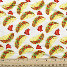 Load image into Gallery viewer, go vegan taco chili peppers yellow series printed fabric

