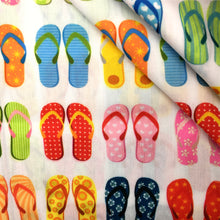 Load image into Gallery viewer, flip flops slippers printed fabric
