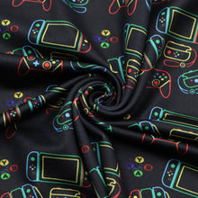 Load image into Gallery viewer, black series game game console rainbow color printed fabric
