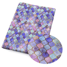 Load image into Gallery viewer, rhombus geometric patterns moroccan lattice purple series printed fabric
