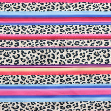 Load image into Gallery viewer, leopard cheetah stripe gradient color rainbow color printed fabric
