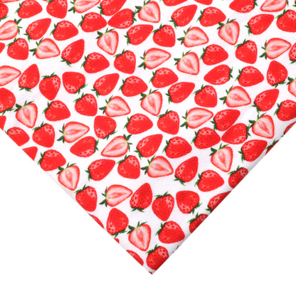 strawberry fruit red series printed fabric