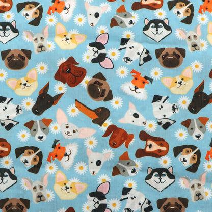 flower floral dog puppy printed fabric