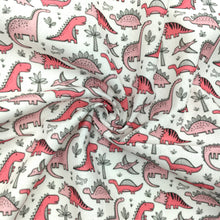 Load image into Gallery viewer, dinosaurs dino pink series printed fabric
