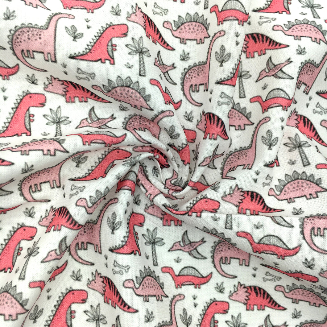 dinosaurs dino pink series printed fabric