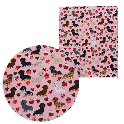 dog puppy heart love valentines day cake cupcake ice cream popsicle printed fabric