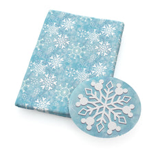 Load image into Gallery viewer, snowflake snow printed fabric
