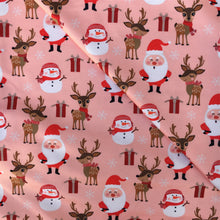 Load image into Gallery viewer, christmas day snowman deer reindeer giraffe snowflake snow printed fabric

