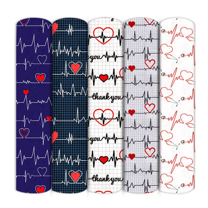EKG Theme Printed Fabric