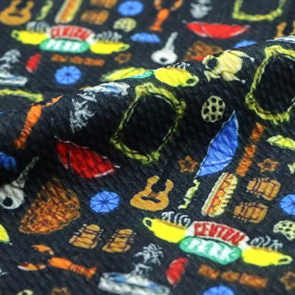 umbrella guitars turkey chicken lobster printed fabric