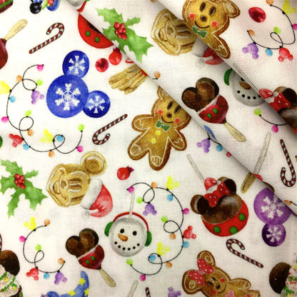 candy sweety christmas gingerbread man cake cupcake ice cream printed fabric