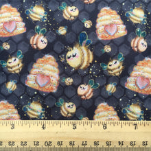 Load image into Gallery viewer, bee heart love hexagon printed fabric
