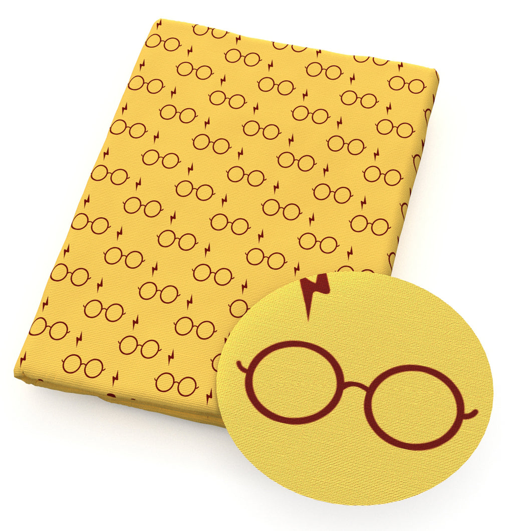lightning yellow series glasses printed fabric