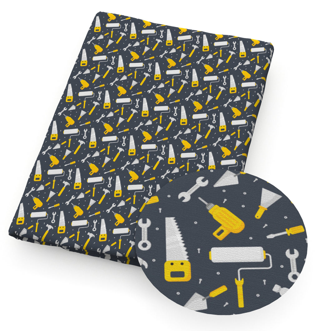 pattern household gadgets hammer printed fabric